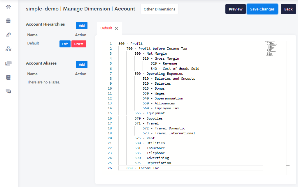 Account Dimension