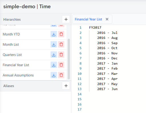 Time Financial Year List