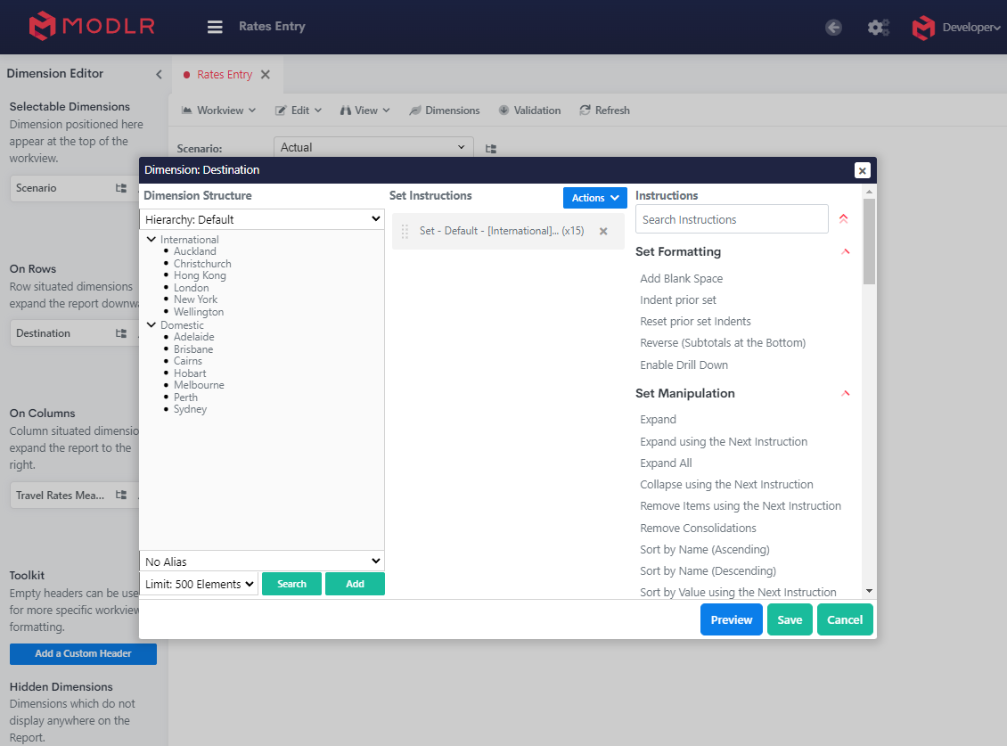 Set Editor Destination